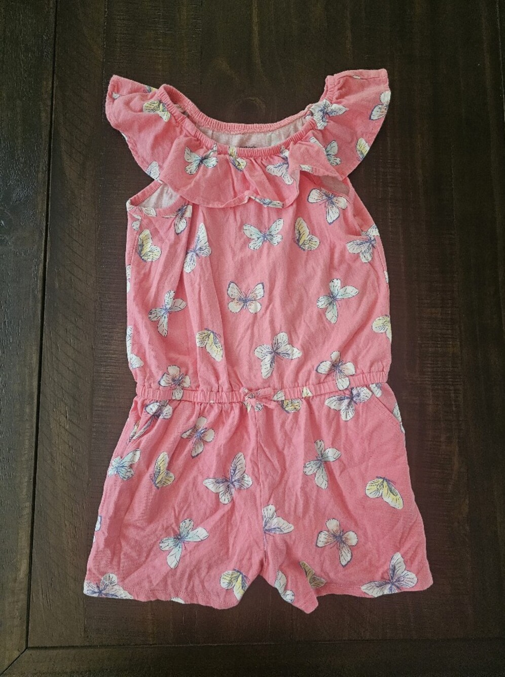 Carter's Coral Pink Butterfly Romper